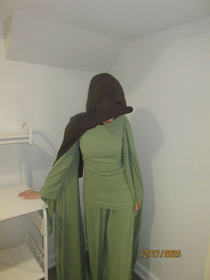 Pistachio Green Cape Tunic Set