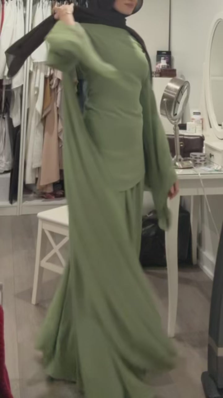 Pistachio Green Cape Tunic Set